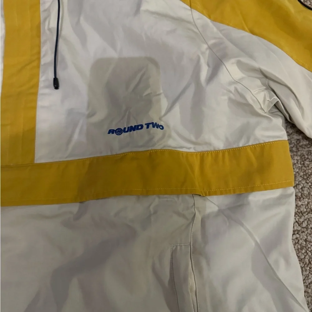 Yellow and White Hooded Jacket